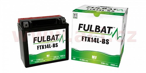 baterie 12V, FTX14 l-BS, 12,6Ah, 200A, bezúdržbová MF AGM 150x87x145 FULBAT (vč. balení elektrolytu)